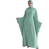 ODIZLI Abayas For Women Muslim Dubai Full Cover Kaftan Shirt Dress Batwing Sleeve Prayer Dress With Hijab