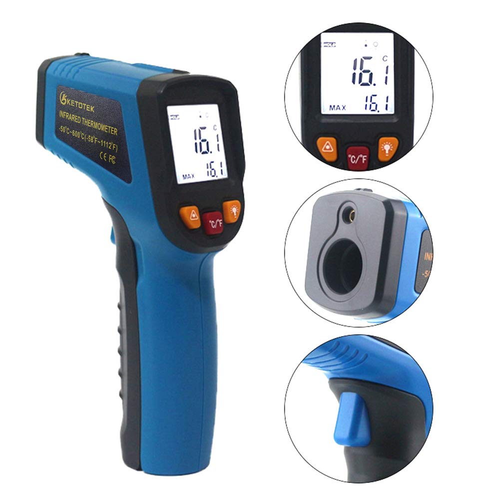 Termometro Laser A Infrarossi KETOTEK -50°C To 400°C Per Cucina, Pizza, Auto E Industria - Foto 14