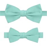 Jacob Alexander 2 Piece Set Matching Father Son Men's and Young Boys' Pre-Tied Adjustable Banded Bow Tie