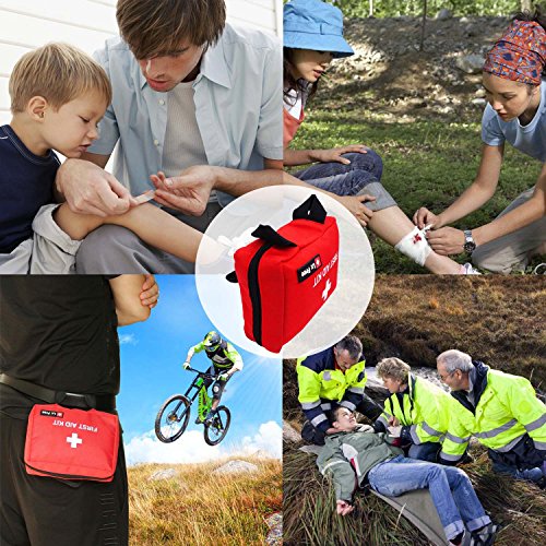 Lx free Mini First Aid Kit - (100 Pieces) Compact Emergency Bag For Car, Motorcycle, Vehicle, Home & Outdoor Suitable for Baby, Child, Toddler and Pets