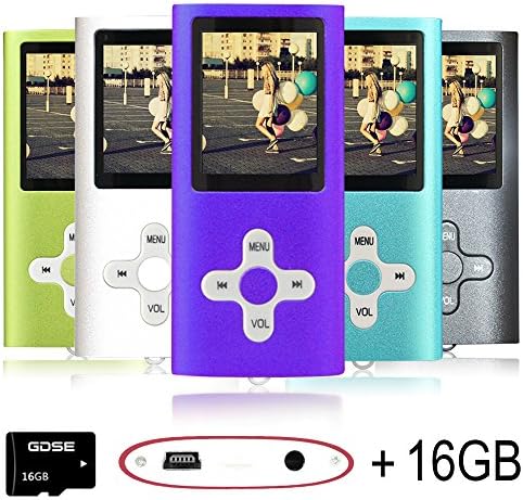 Goldenseller Mp3 / Mp4 Player, with 16GB Micro SD Card, Media Player, Portable Videos Player, Music Player, Voice Recording Player, Supporting MP3, WMA, JPEG and TXT files (16GB,Purple)
