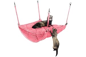 2 Brothers Wholesale Ferret Hammock for Cage - Plush Double Bunk Bed Hanging Clips - Perfect for 2 or More Small Pets! (Rats, Ferrets, Hamsters, Guinea Pigs, Chinchillas & Squirrels) - Pink