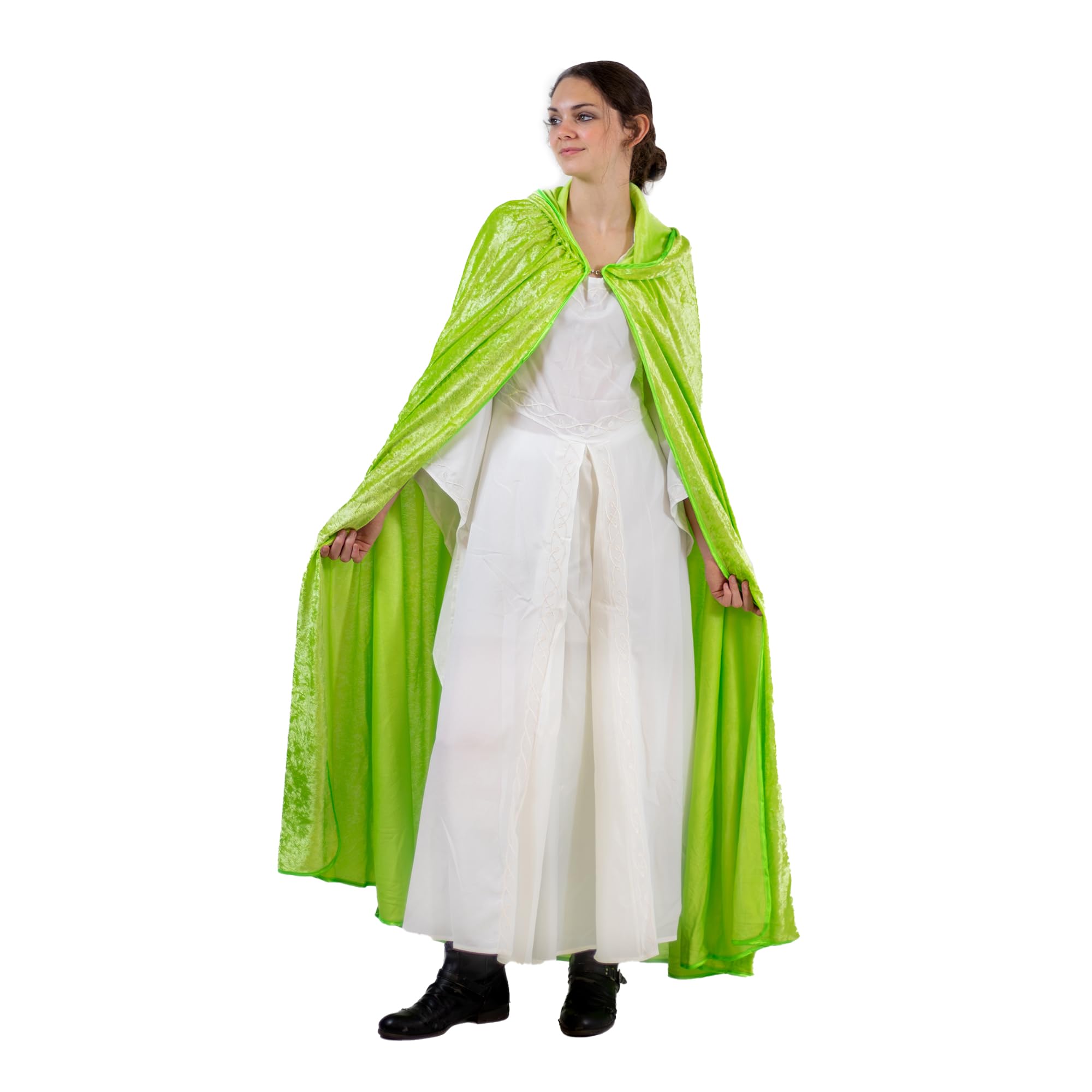 Everfan Hooded Cape | Cloak With Hood For Halloween, Cosplay, Costume, Dress Up Lime Green Adult