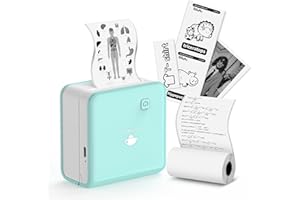 MEMOQUEEN Phomemo M02Pro 300DPI Mini Pocket Printer - Bluetooth Thermal Printer, 15/25/50mm Label Maker, Compatible with iOS & Android, Wireless Photo Printer for Phone,Journal, Fun Gift, Work List -Green