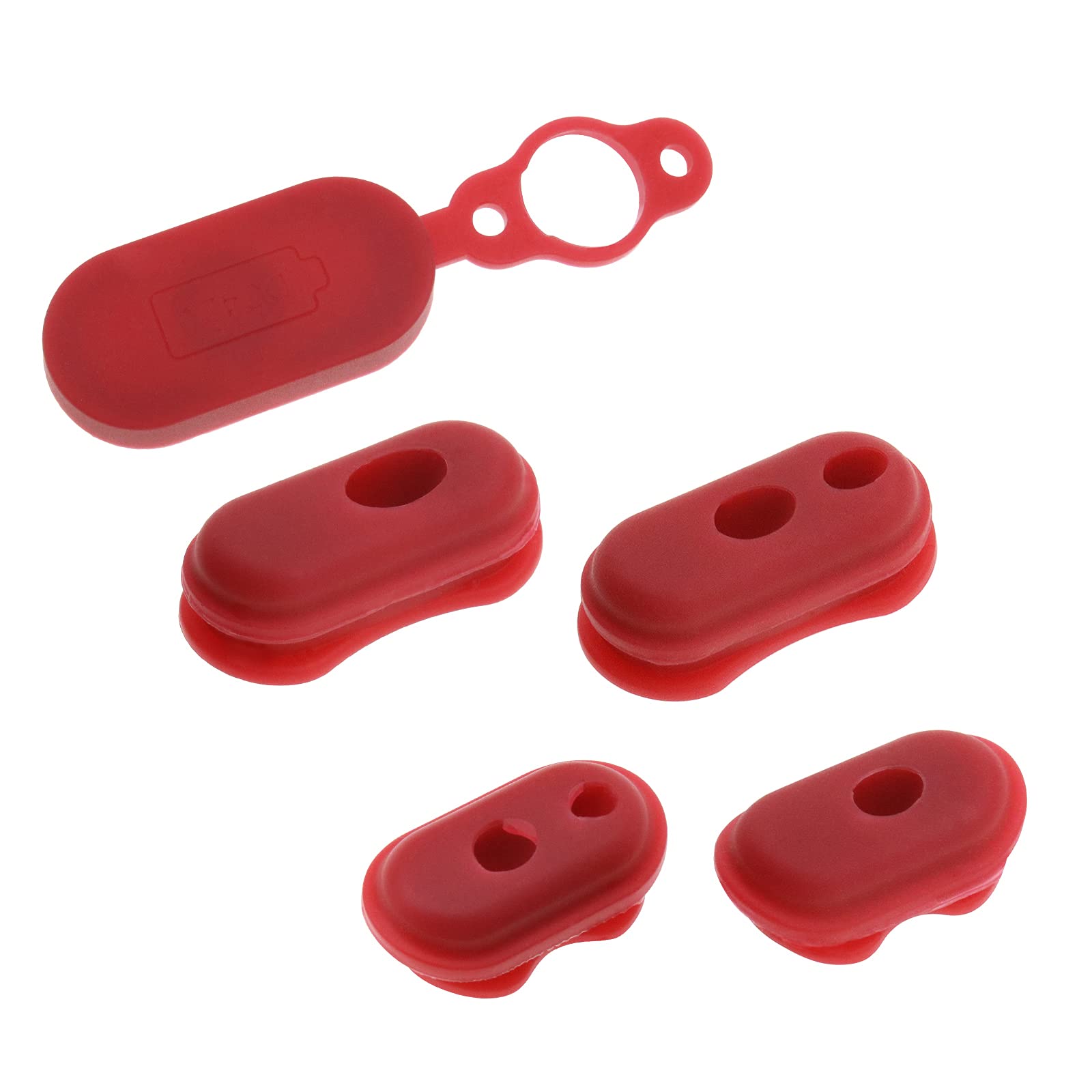 EMSea 5pcs Silicone Charge Port Cover Protector Red Waterproof Anti Dust Plug Charging Interface Port Protector Compatible with Xiaomi 1s M365/Pro Electric Scooter