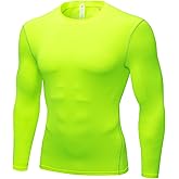Men's Compression Shirts Long Sleeve Athletic T-Shirts Workout Running Tops Quick Dry Baselayer Undershirts for Football