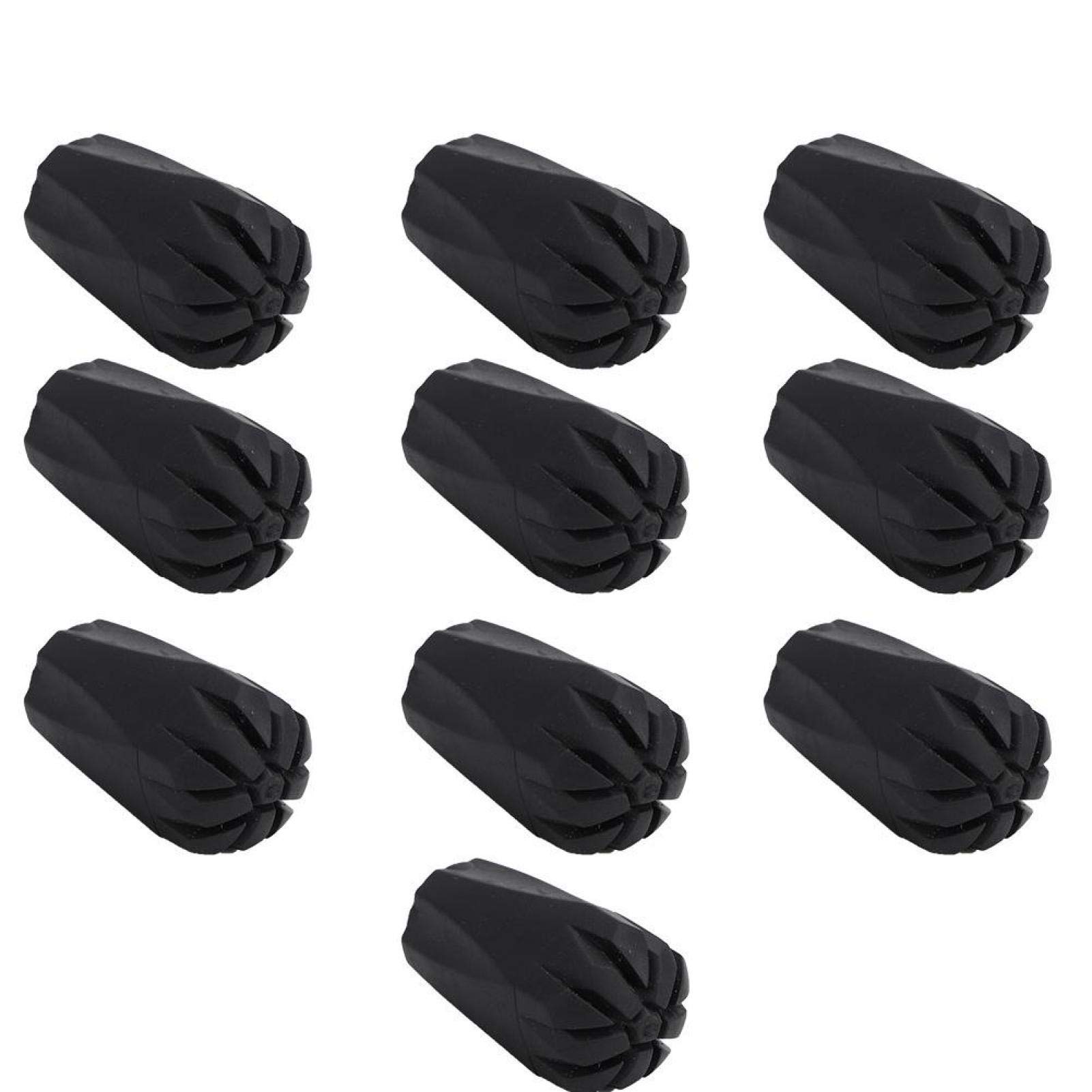 CHICIRIS Walking Stick Protector, Replacement Tips Non-slip Wear-resistant Walking Stick Cover, For 99% of Trekking Poles Mountaineering(Black padded feet)