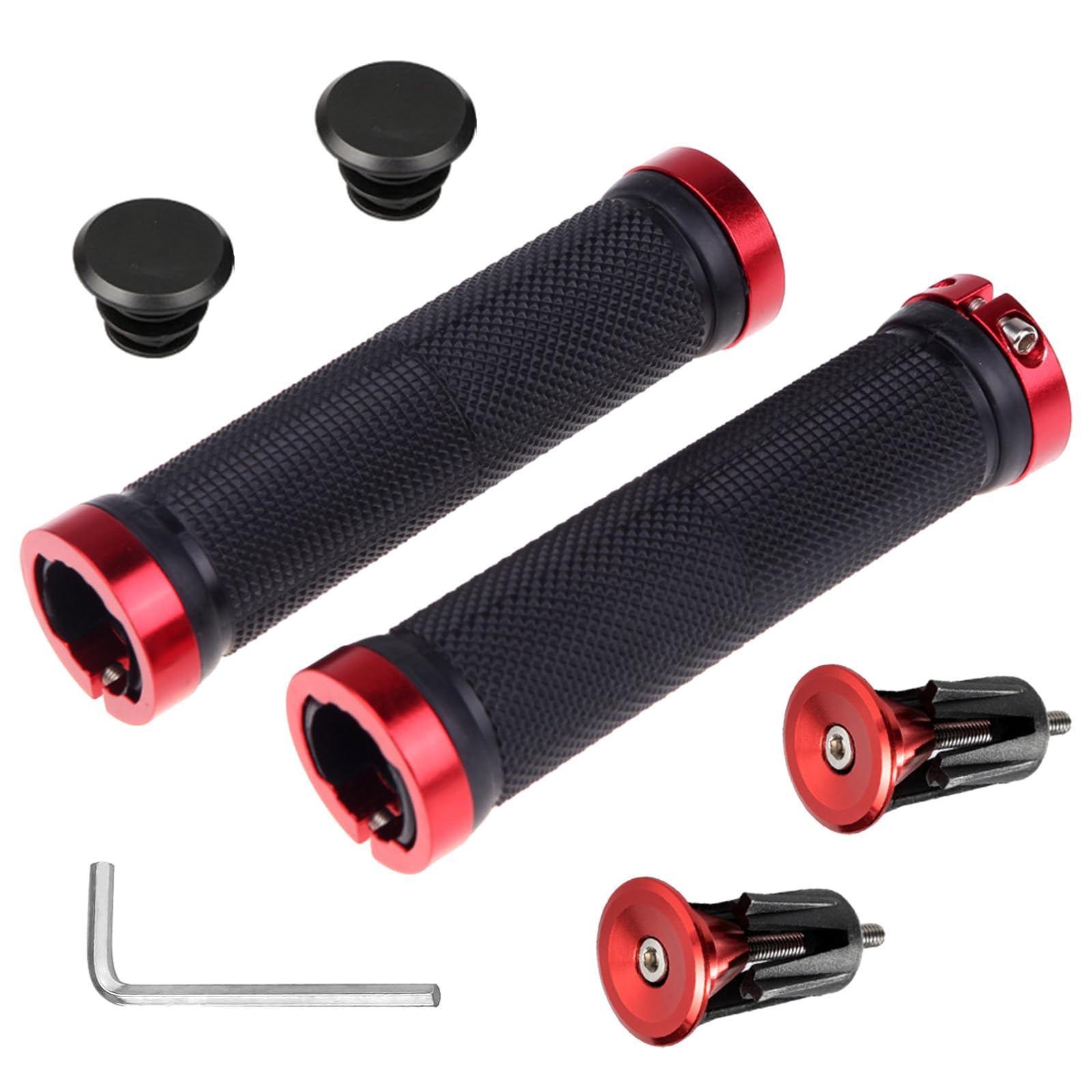 YTOOK Non-Slip Rubber Mountain Bike Grips with Aluminum Lock, BMX and MTB Grips for Foldable Pit Bike Urban Bicycles