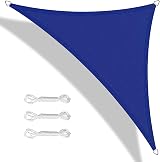 Teynewer Sun Shade Sail Triangle 5x5x5m UV 98% Waterproof Blue