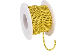 Blinginbox 10 Yards Crystal Rhinestone Trim Ribbon Close Chain for Sewing Bedazzling SS6 Jewels for Crafting Applique Christmas Cups Shoe Vases Phone Case Chains 0.07inches 2mm Yellow Citine