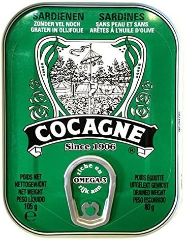 Cocagne Sardines in Olive Oil (Skinless and Boneless) 3.7 oz - Pack of 6