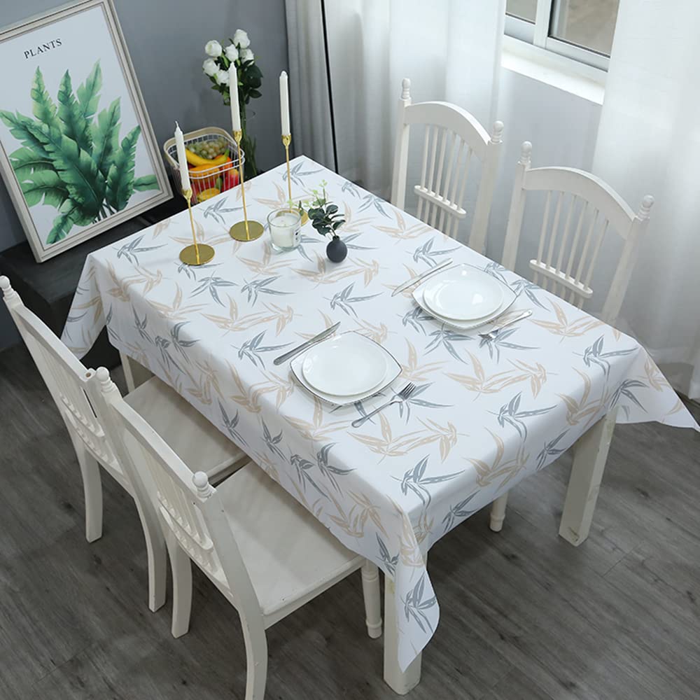 Aisszhao 137 * 180cm Wipe Clean PVC Tablecloth,Maple Leaf Pattern Rectangular Large Easy Care Table Cover Reusable Oil-proof Washable Table Cloth for Holiday Dinner Outdoor Picnic — image 1