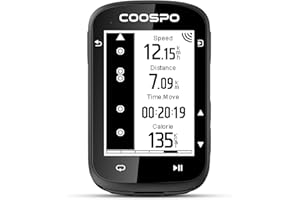 COOSPO Wireless GPS Bike Computer CS500, 2.6 Inch LCD GPS Cycling Computer with Route Navigation, Bluetooth5.0 ANT Bicycle Sp