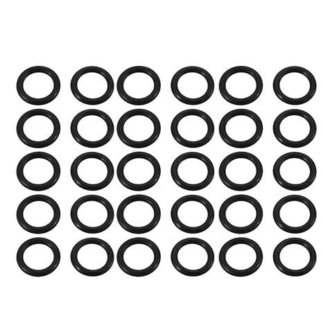 sourcing map 30 Stück Dichtungsringe Set O Ringe Sortiment, NBR Gummi Dichtungen Ringe Sortiment mit Durchmesser 1.9-8mm Gumm