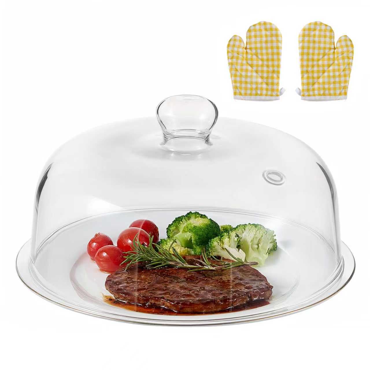 Photo 1 of 10 inch Glass Microwave Splatter Cover for Food,5 inch Tall BPA-Free Non Toxic Non Plastic Microwave Lid Guard