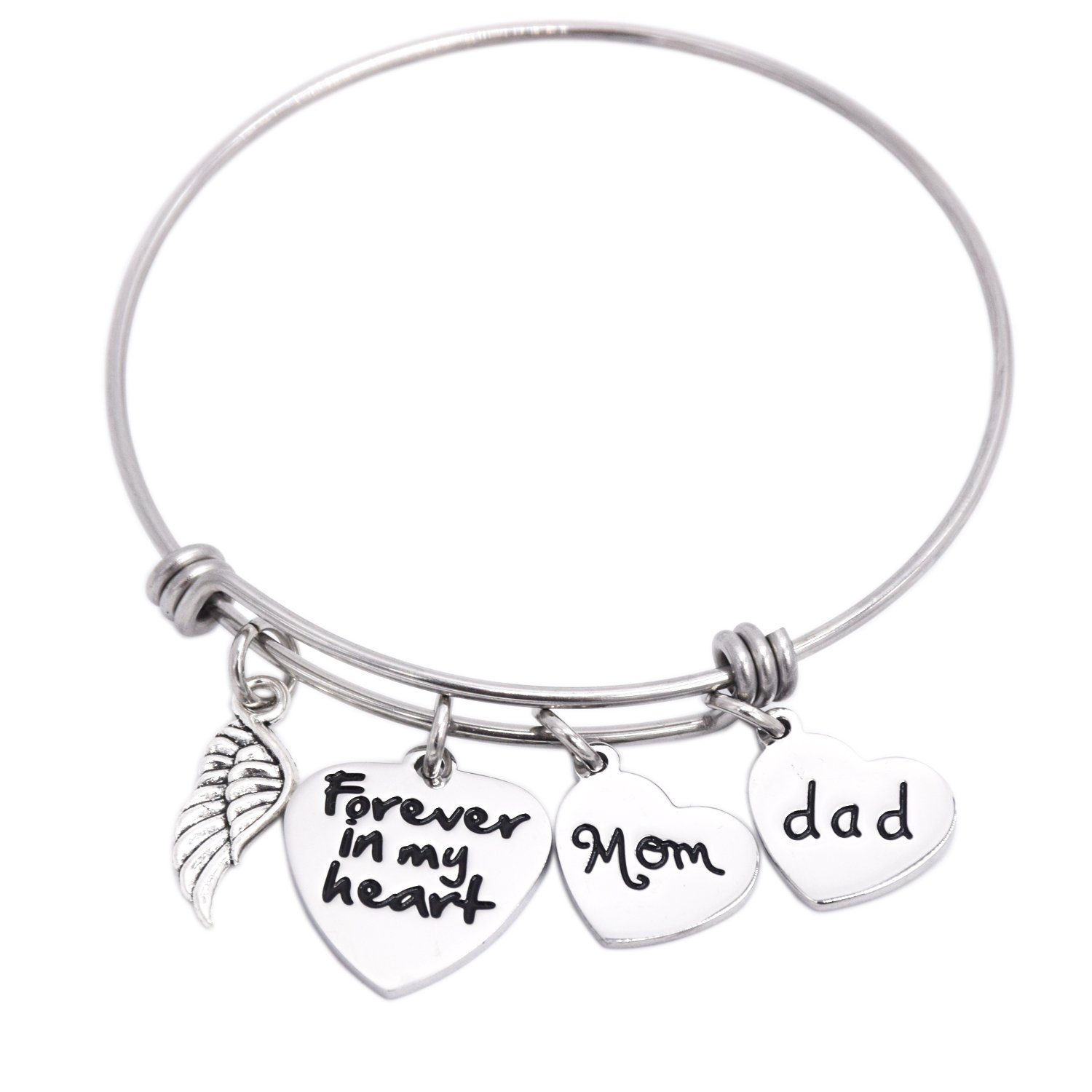 In Memory Of Dad Mom Memorial Jewelry Dad Mom Parent Loss Bracelet Stainless Steel