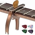 TANMUS 3in1 Guitar Capo for Acoustic and Electric Guitars(with bag&picks)-Strings Accessories-Bronze