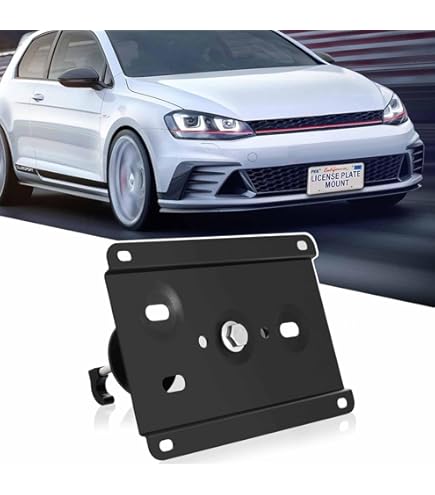 Black Tow Hook License Plate Mount For VW GTI MK7 (2015+) – No PDC