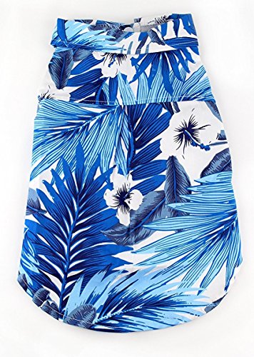 Blue Hawaiian Dog Shirt by Midlee