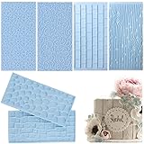 JOERSH 6 Pack Fondant Texture Mats Wood Grain Brick