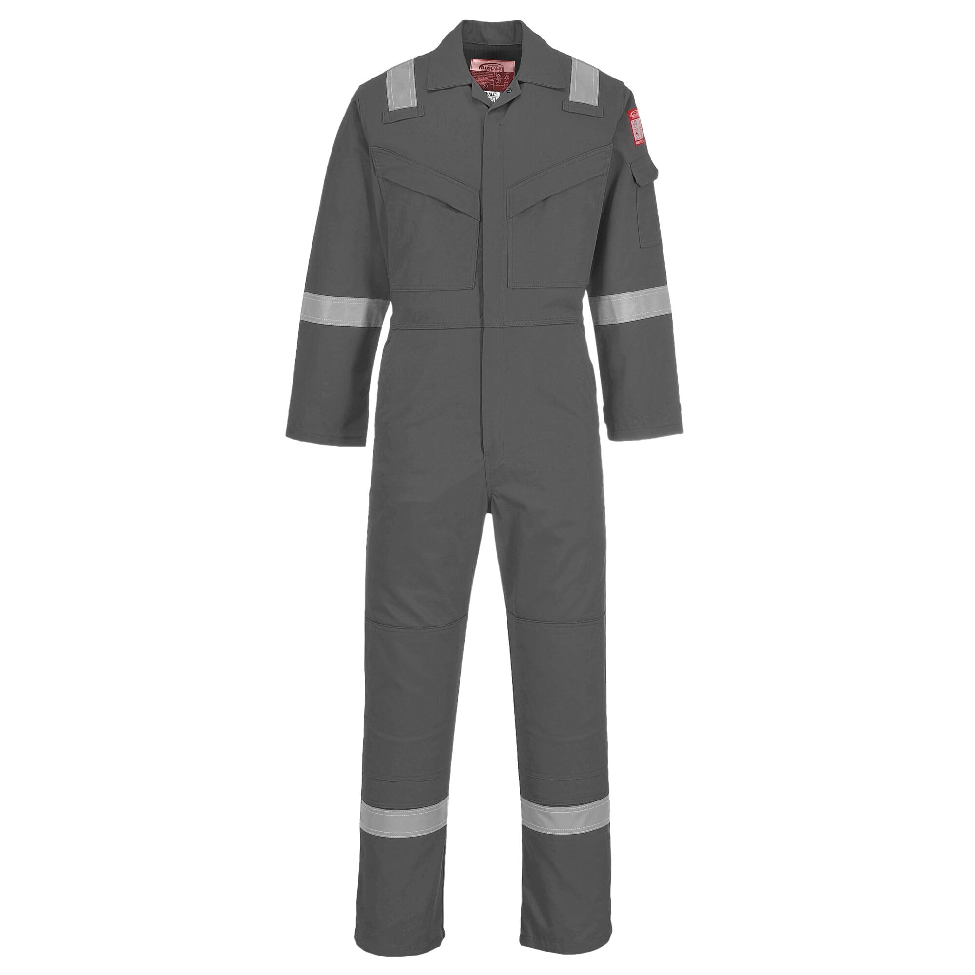 Portwest FR21 Men's Lightweight Fireproof Overalls Flame Resistant Anti-Static Welding Coverall Boiler Suit Grey, X-Large