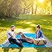 OUSPT Beach Blanket, Sand Free Picnic Outdoor Mat- 78.7''x82.6'' - Pocket Zippered Portable Waterproof Soft Fast Drying Oversize Blanket for 4-7 Persons Travel Camping Hiking (Blue)