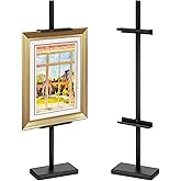 Exclaith Adjustable Tabletop Stand for Frames, Stand Table Easels for Display Up to 28" H, Metal Picture Frame Holder Stands for Photo Picture Frame Artwork(Black)