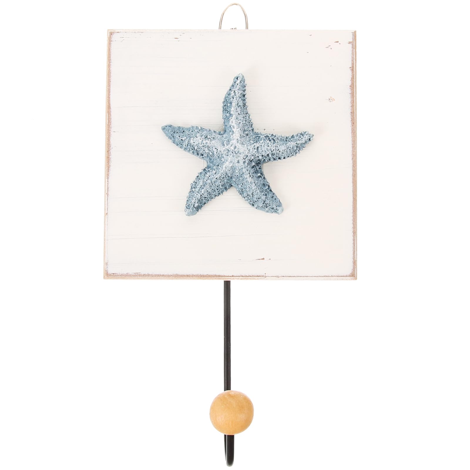 Angoily Mediterranean Sea Hook Decorative Wooden Towel Hook Sturdy Wall Mounted Coat Hanger Vintage Nautical Decor for Bathroom and Home Easy to Install