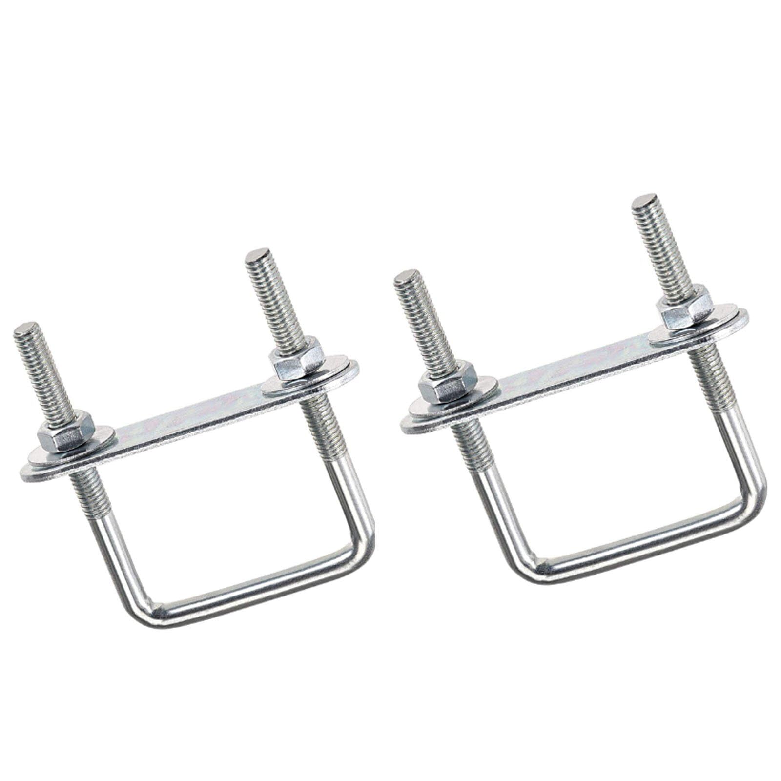 TOP-VIGOR 2 sets M6 Square U-Bolts, 42mm Inner Width 70mm Length Steel U-Bolts with Nut, Plate, Washer for Building Installations Mechanical Parts Connection Cehicles Ships — image 1