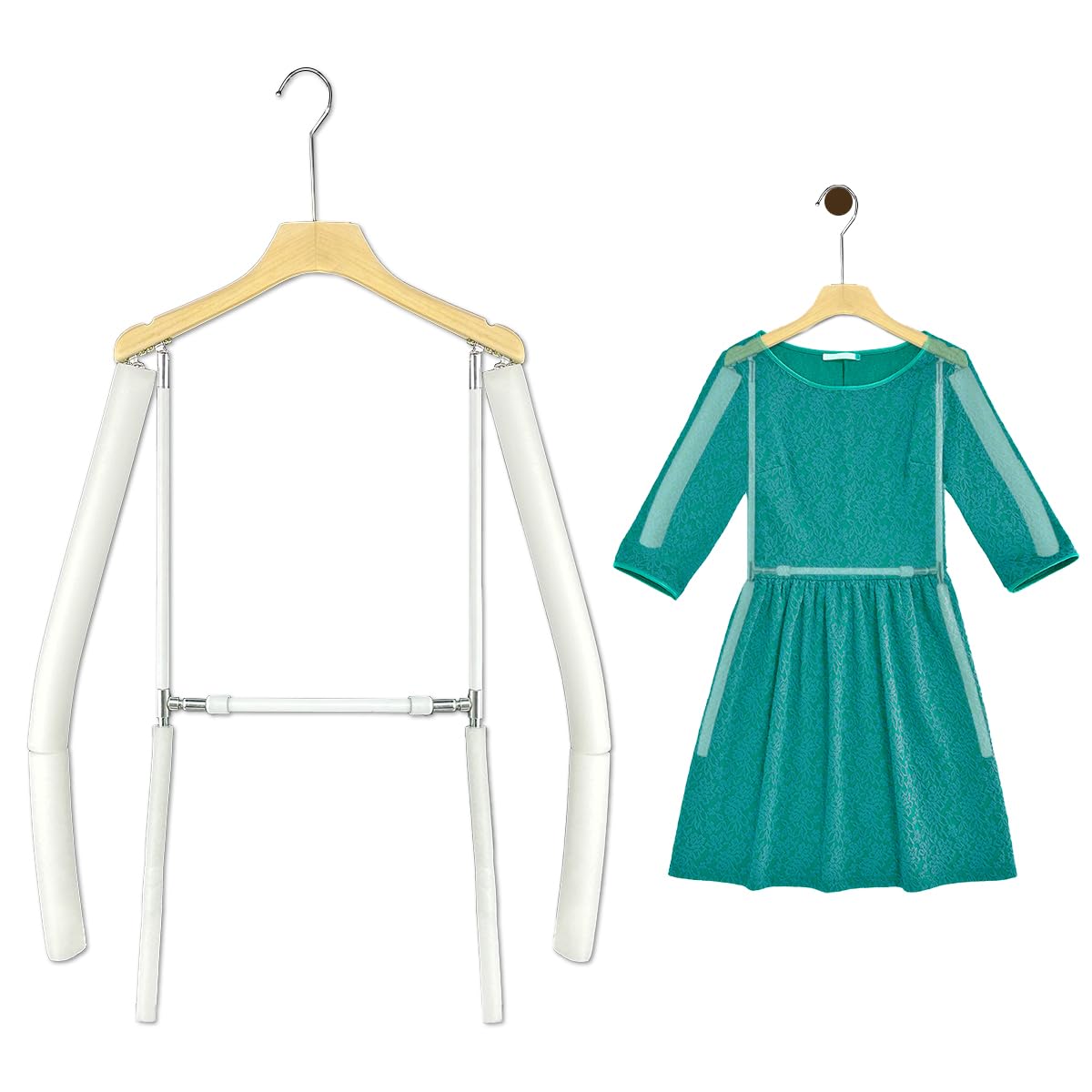 Photo 1 of Esamploe Dress Form,Adjustable Clothing Mannequin,Metal Hanging Mannequin Female,Adjustable Mannequins Clothing Display for Hanging Women's Tops Skirts and Other Fashionable Clothing