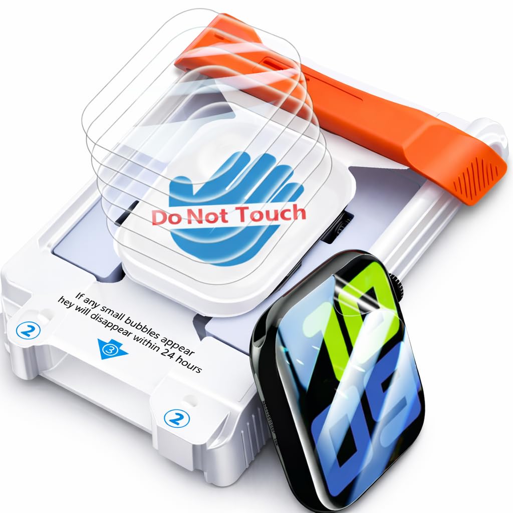 JavoYion 6 Pack Screen Protector for Apple Watch Series 11 / 10 42mm [Auto Alignment Box], Bubble Free Easy Install, Edge to Edge Coverage, Touch Sensitive, Anti Scratch Flexible Soft Film for Beginners