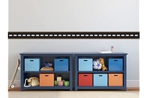 SUNNY DECALS Road Wall Border Fabric Wall Decal - Yellow - Set of Two 24.7"" x 6"" Sections - Reusable, Repositionable