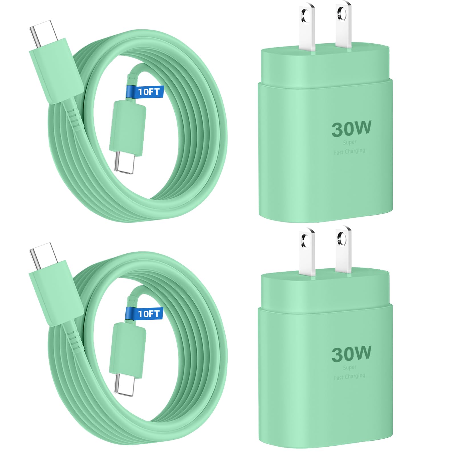 Phone 17 16 15 Charger Fast Charging,30W USB C Phone 17 16 15 Pro Max Charger Block &10FT Long Type C Cable Cord for i.Phone 17/Air/17 Pro/17 Pro Max/16/16 Plus/16 Pro/16 Pro Max/15/15 Pro Max,Green
