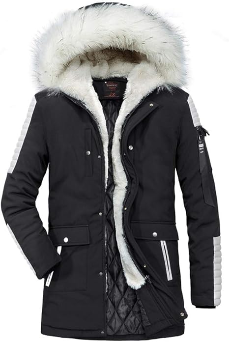 Amazon Lisa Pulster メンズ 中綿 ジャケット モッズコート 男性 コート 秋冬 暖かい 厚手 オシャレ キレイめ 上品 ロング丈 カジュアル フード付き アウター 冬服 防寒 黒 緑 秋冬服 大きいサイズ コート ジャケット 通販