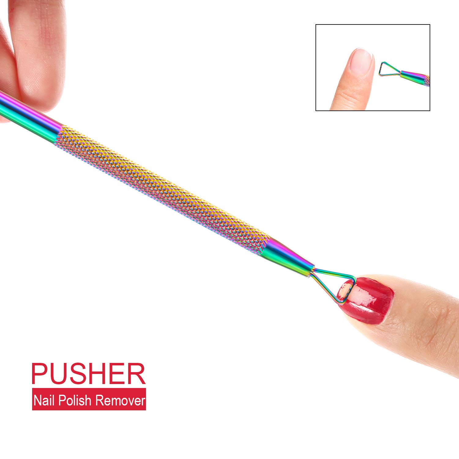 Bememo Cuticle Nipper with Cuticle Pusher Stainless Steel Cuticle Remover and Cutter Beauty Tool for Fingernails and Toenails (Chameleon): Beauty