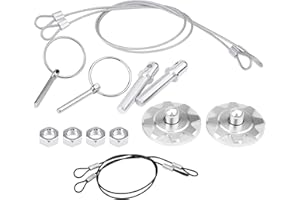 GOTOTOP Hood Lock,2.5" Universal CNC Aluminum Hood Pin Lock Lock Appearance Kit for Car Vehicle Racing (2pcs) (Silver)