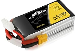 Tattu 11.1V 650mAh 75C 3S1P LiPo Battery Pack with XT30 Plug for 90 to 180 Size, Torrent 110, Lizard 95 Quadcopters
