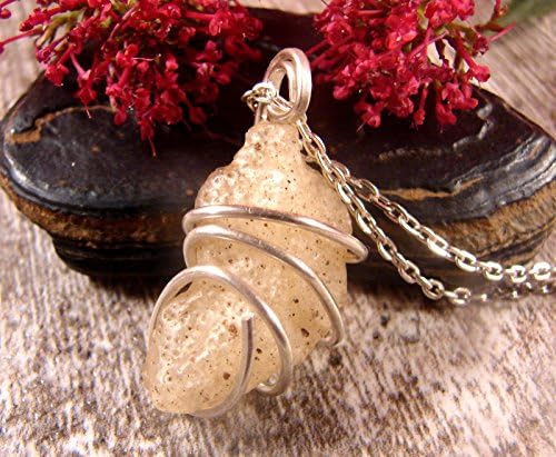 A Big Translucent Libyan Desert Glass Tekite Pendant Sterling Silver #19