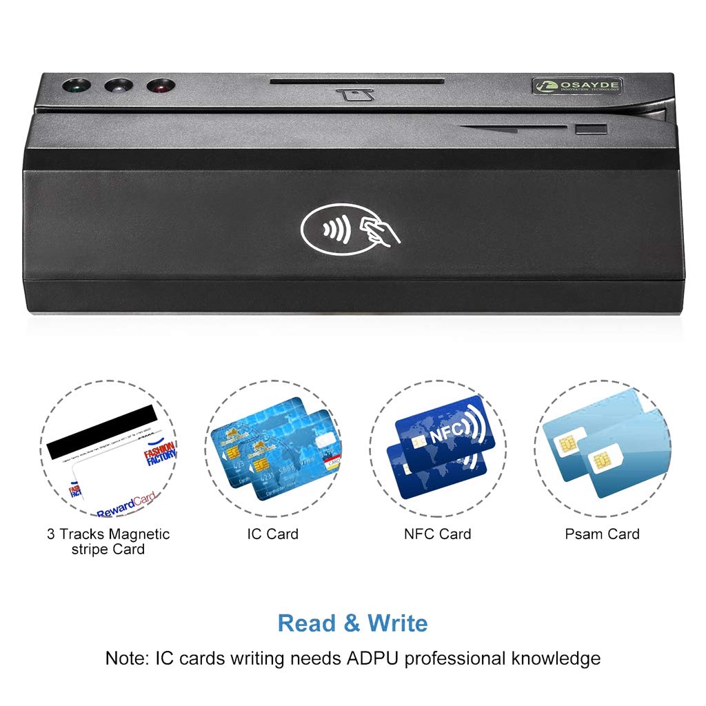 OSAYDE USB Credit Card Reader New 880 for Magstripe,IC,NFC