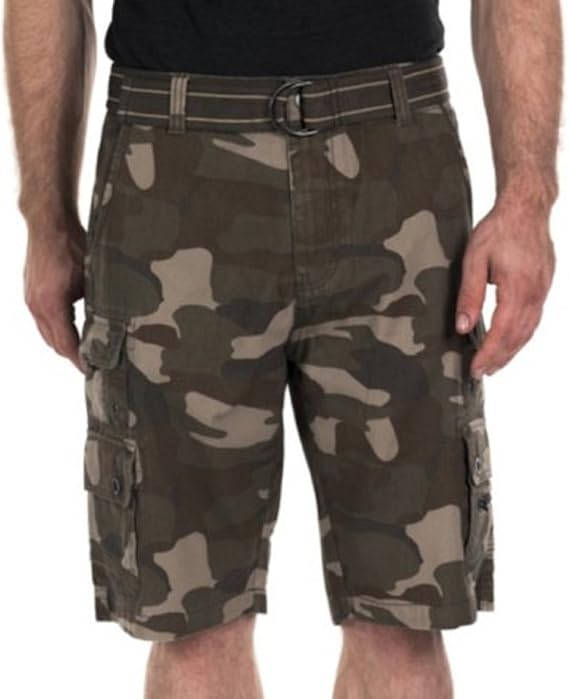 Iron Co. Mens Belted Camo Cargo Shorts (38)