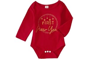AG AGUU First New Year Romper for Infant Baby Boy Girl New Year Shirt Onesie Bodysuit Newborn Bubble Outfit Fall Clothes