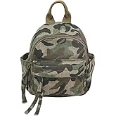MaxxCloud Canvas Backpack-Leopard Print&Camouflage Mini Backpack for Men Women,Lightweight Daypack for Work,Travel
