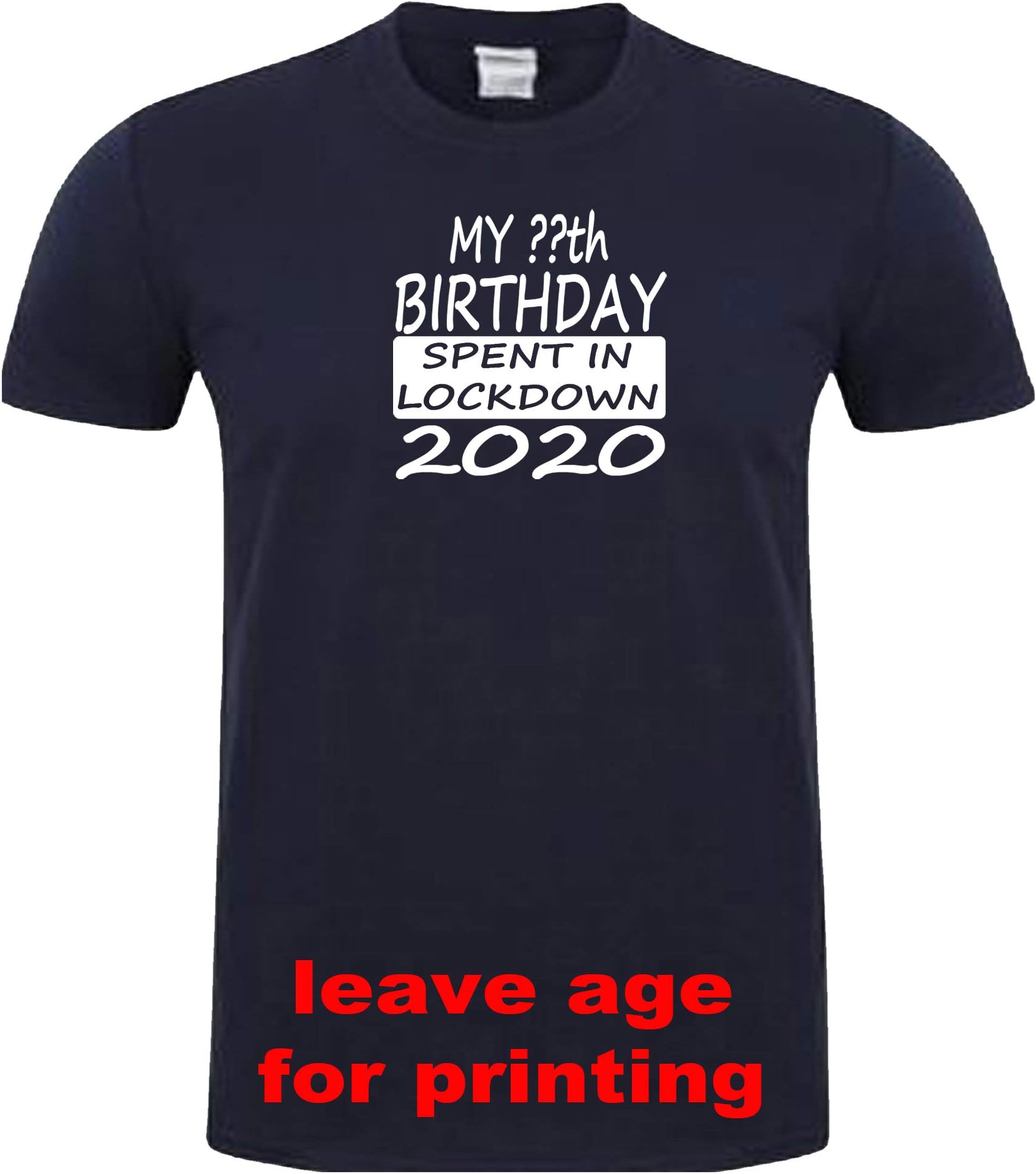veedub clothing Birthday t Shirt Spent in Lockdown Virus Social Distance (add Age for Print via Message After Order) Blue