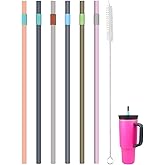 KLOWOAH Replacement Straws for Owala 40oz Tumbler, with 1 Brush,6 Pack (6 Colours)