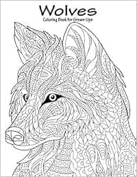 Wolves Coloring Book For Grown Ups 1 Volume 1 Amazon Es