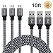 Micro USB Cable, Bestfy 10 Feet Extra Long Nylon Braided USB 2.0 A Male to Micro B Sync & Charging Cable Cord for for Android/Samsung/Windows/MP3/Camera and More (3Pack, Black)