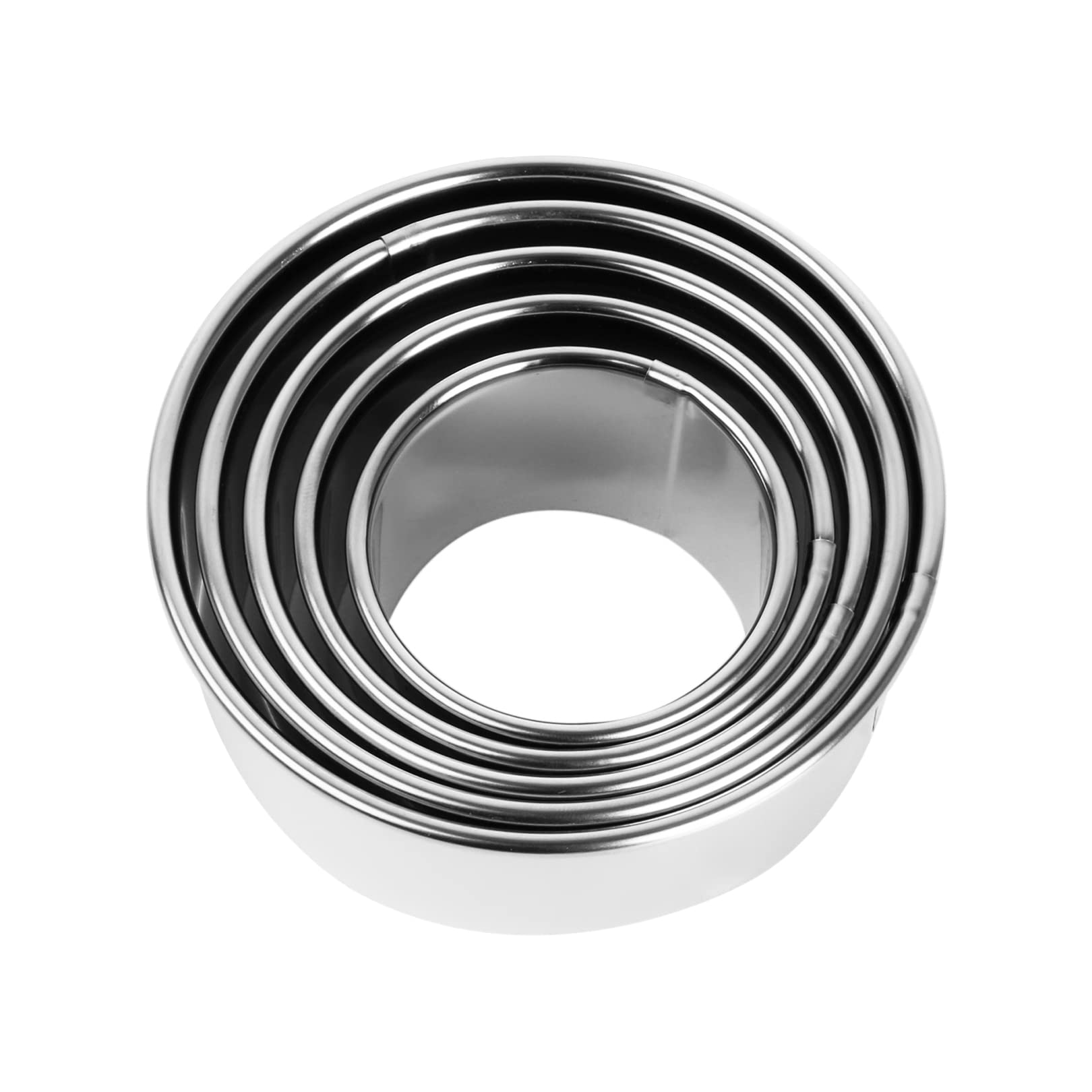 5Pcs Cookie Cutters Set, 5/6/7/8/9cm Round Stainless Steel Cookie Cutters Pastry Cutter Biscuit Cutters for Baking,Dough Donut Fondant, Perfect for Christmas & DIY Cake Decorating