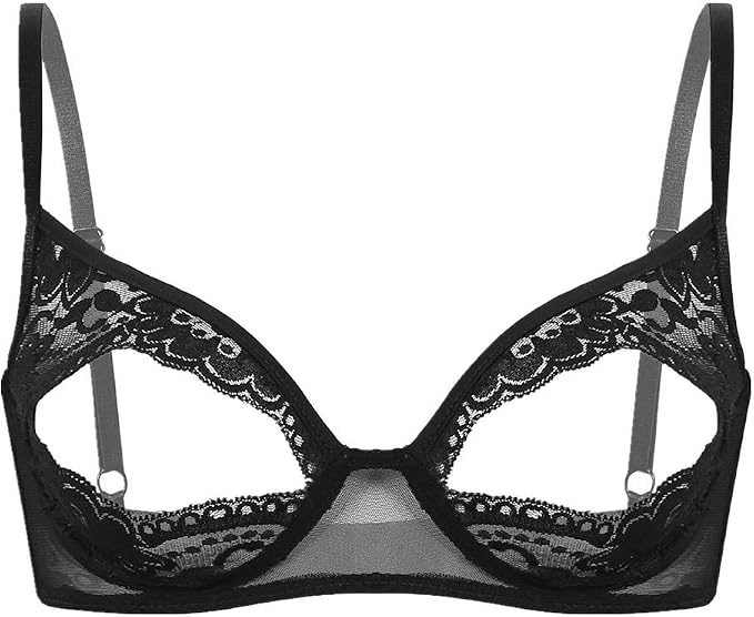 Lotto Di 6 Reggiseni Demi Leggeri Imbottiti In Pizzo Multicolore - Jiaolishidai, Taglia 38C, Donna