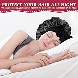 ACWOO Satin Bonnet Silk Hair Wrap with Elastic Band Night Cap view 7