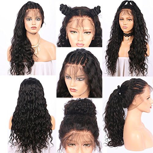 Vvan 8A Brazilian Full Lace Human Hair Wigs Natrual Water Wave Lace Front Human Hair Wigs For Black Women Pre Plucked Hairline With Baby Hair 8-26 Virgin Hair Wigs (26" 150% Density Full Lace Wigs)